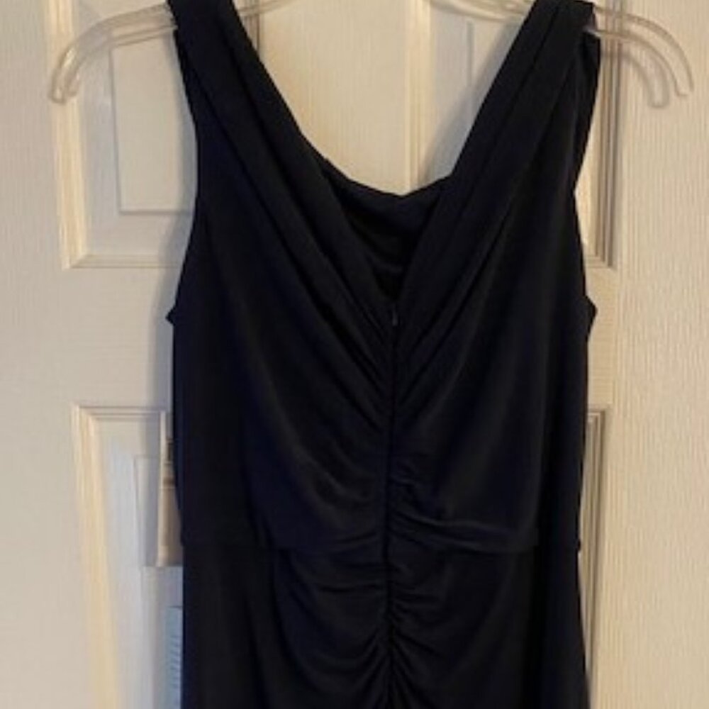 Women's London Times Navy Blue Dress Rushing Rhinestone Sleeveless Party Sz 12